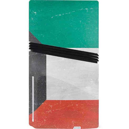 Kuwait Flag Distressed PS5 Pro Disk Console Skin